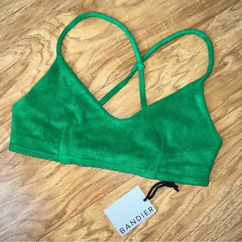 BANDIER x WSLY Women's Terry Loop Bra (size Small) in Green
